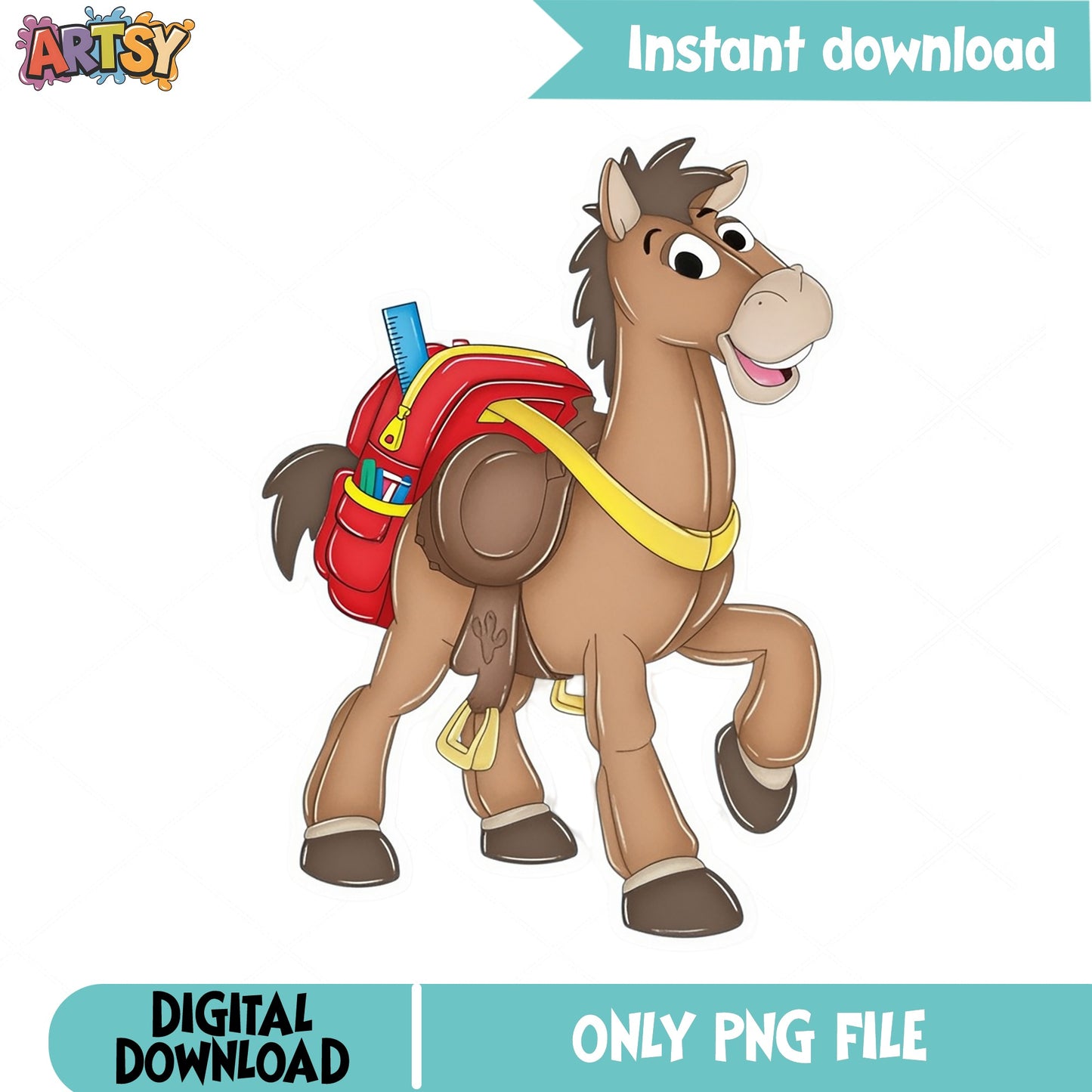 Bullseye Back To School PNG, Toy Story PNG, Disney PNG