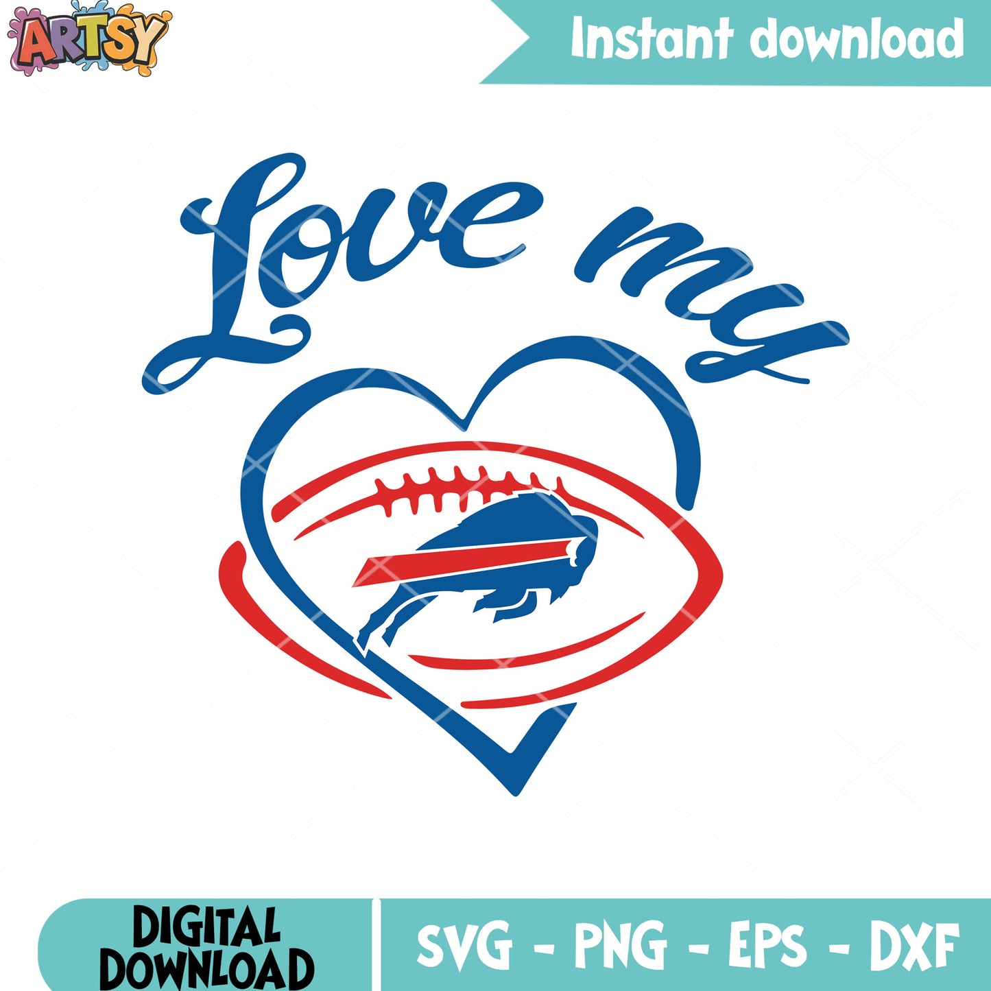 Bulls loves the ball svg, new york football teams svg, bills svg