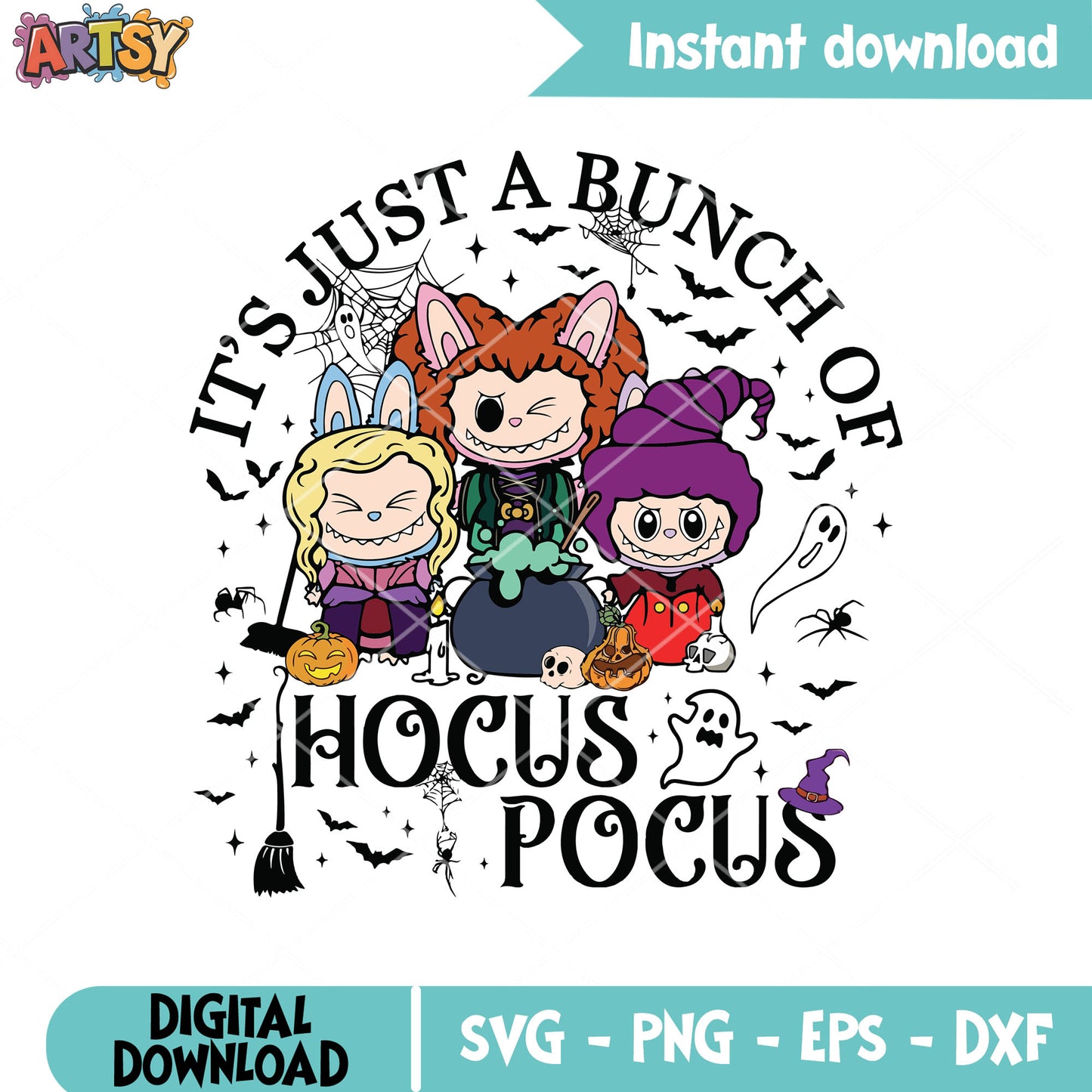 Bunch of hocus pocus labubu svg, hocus pocus svg, labubu halloween svg