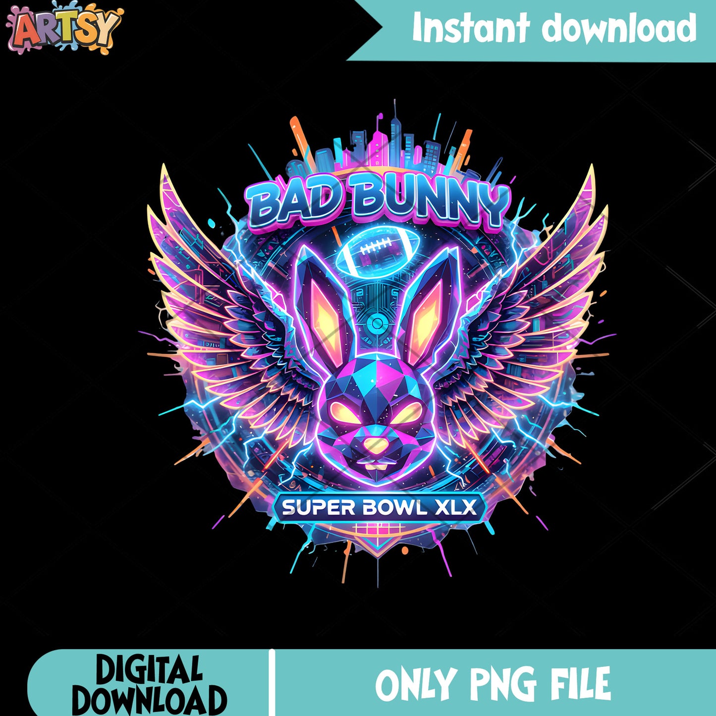 Bunny with the wing bow png, puerto rico png, american football png