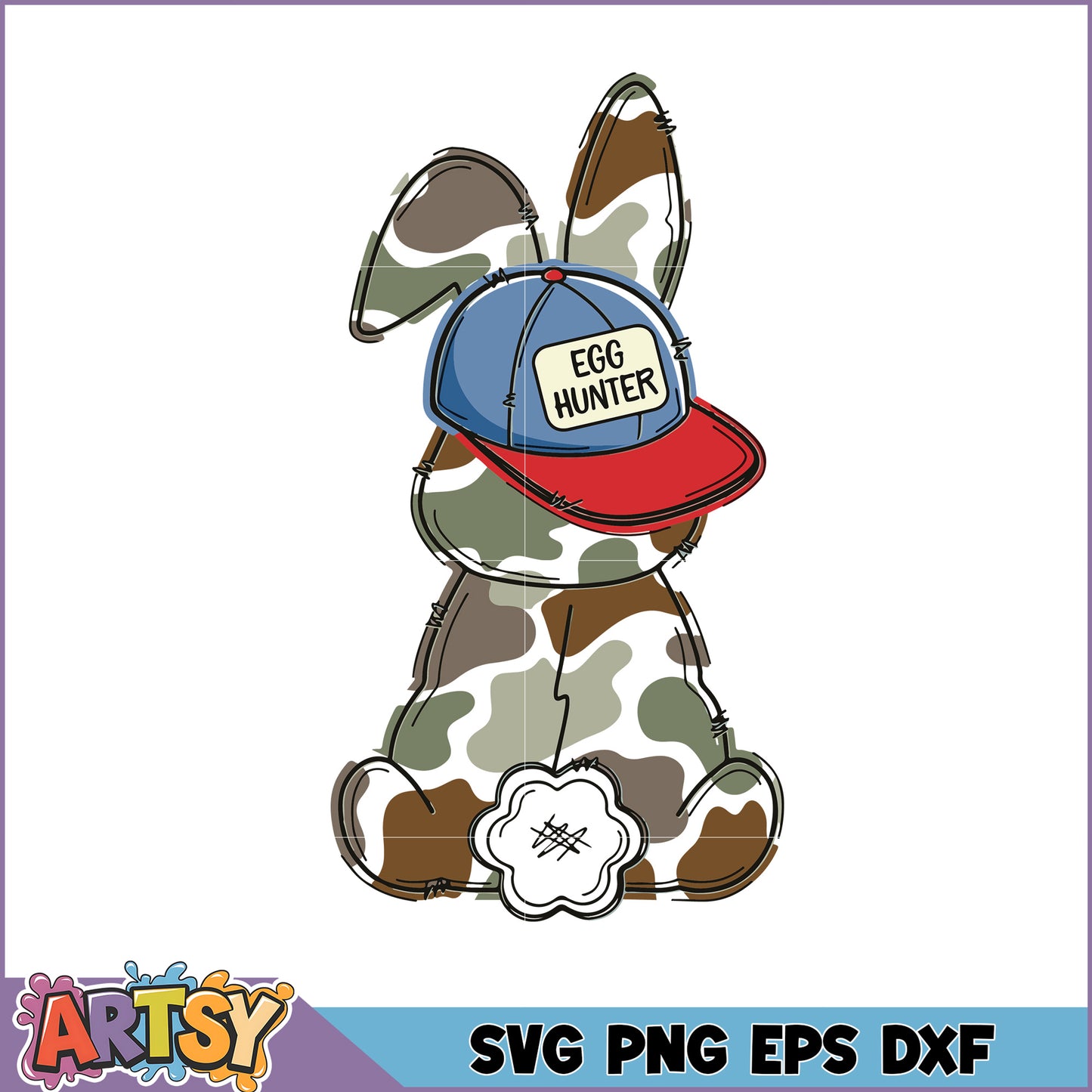Camouflage Bunny Egg Hunter SVG