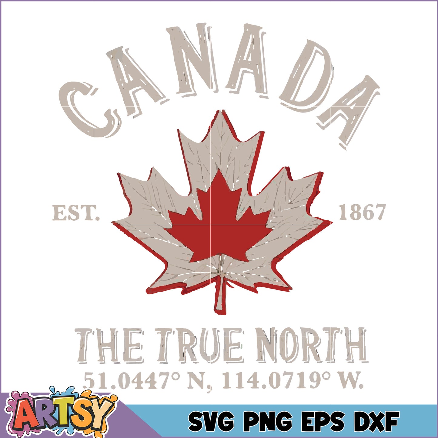 Canada Maple Leaf SVG True North Design