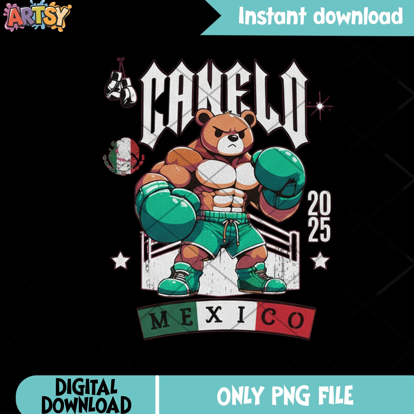 Canelo bear 2025 png, canelo bear png, canelo alvarez png