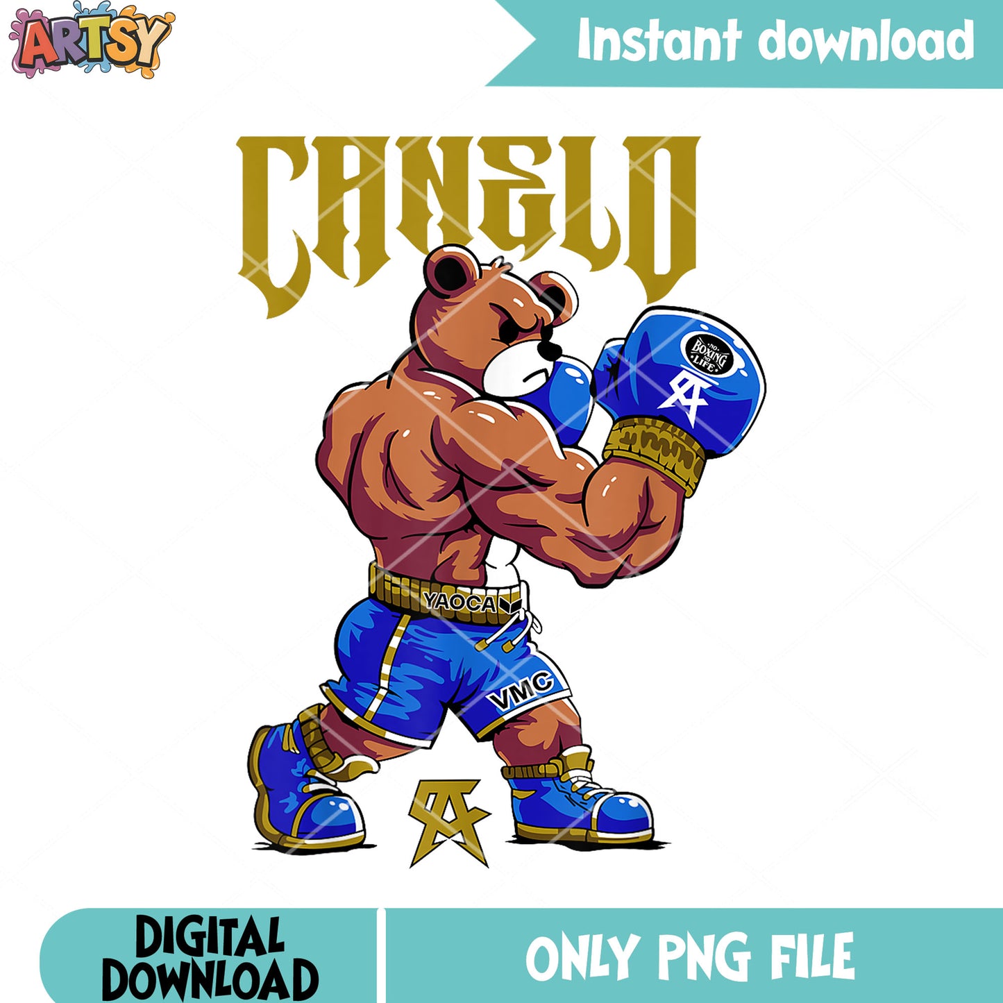 Canelo bear boxing life png, canelo bear tattoo png, canelo png