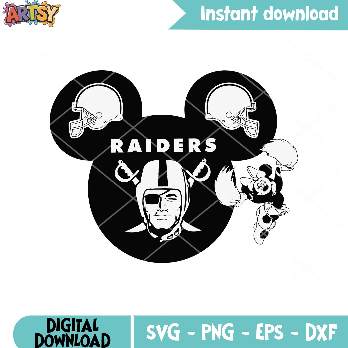 Captain raiders helmets svg, las vegas raiders svg, minnie mouse svg