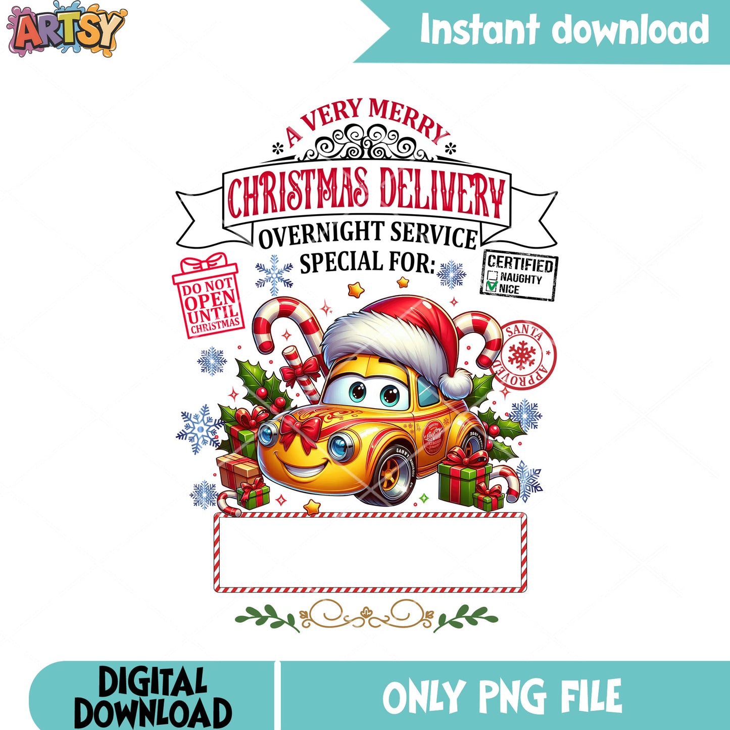 Car christmas delivery png, snow christmas png, car 2 png