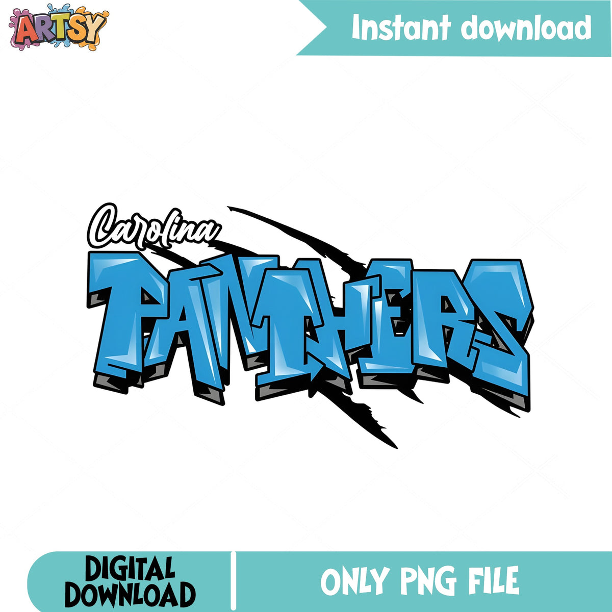 Carolina Panthers Graffiti PNG, Football Team PNG, NFL PNG
