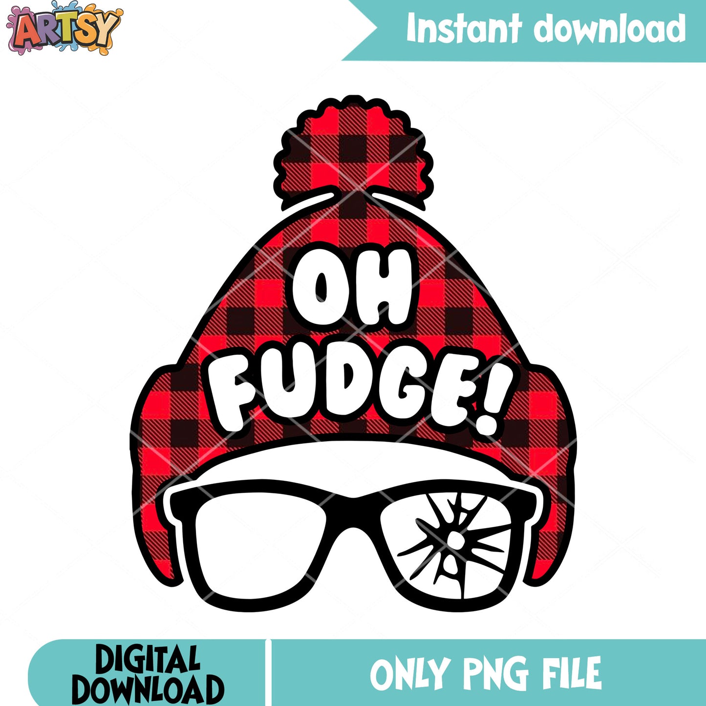 Caro oh fudge christmas png, merry christmas png, christmas poster png