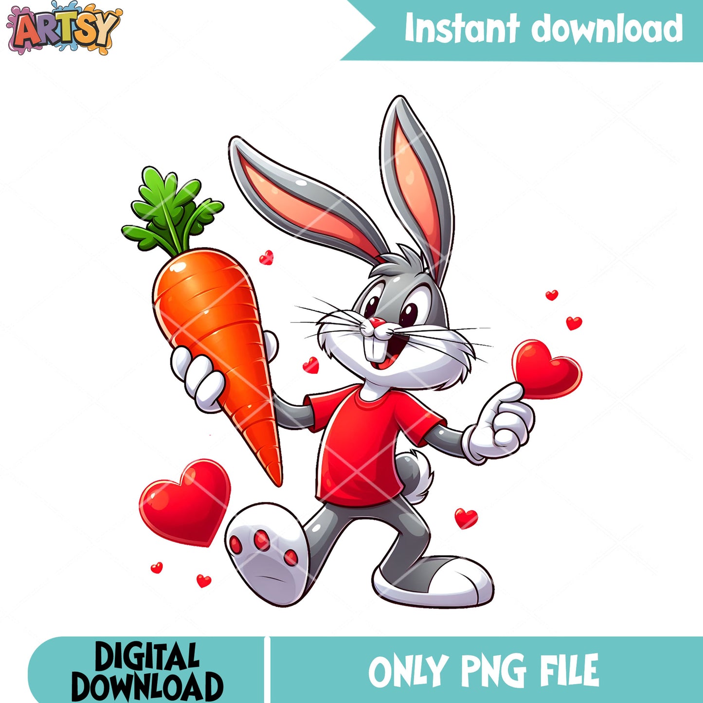 Carrot bunny valentines png, valentines poster png, valentines heart png