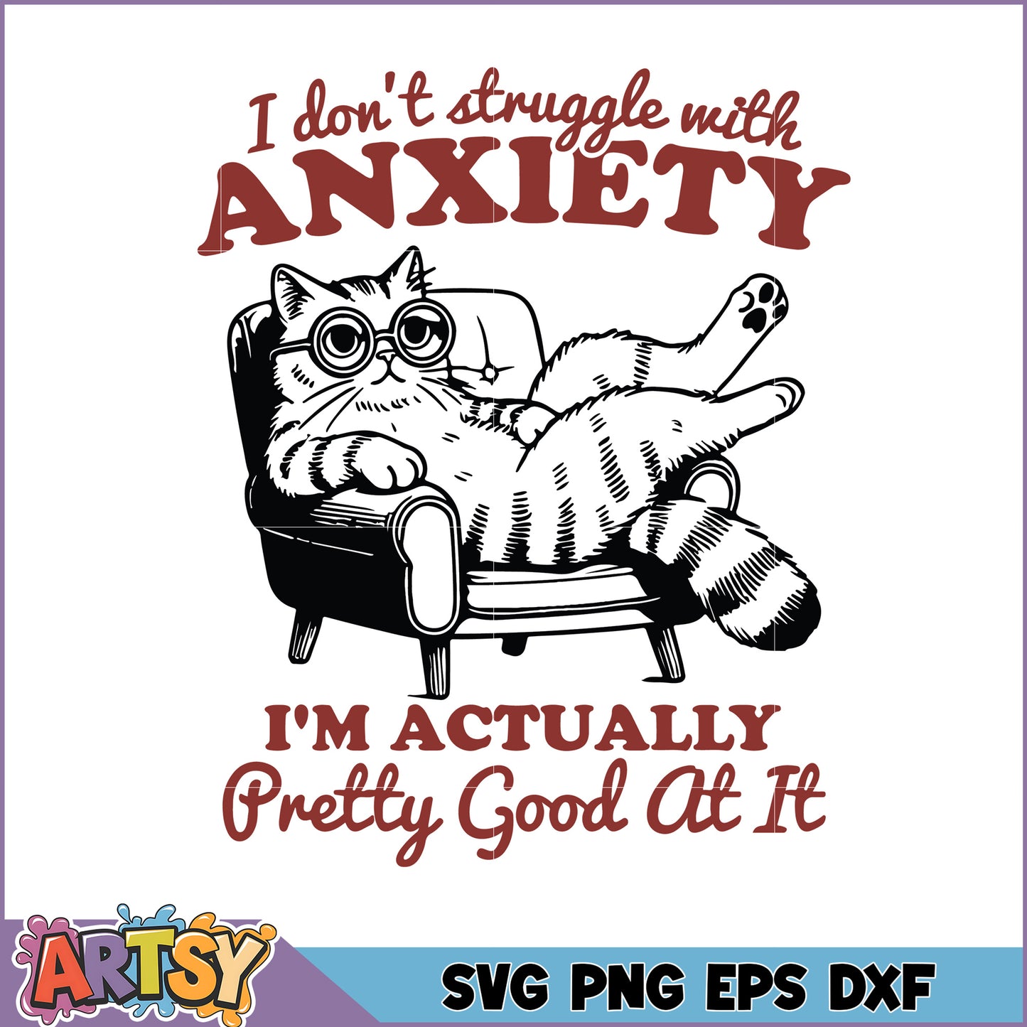 Cat Anxiety SVG, PNG, EPS, DXF