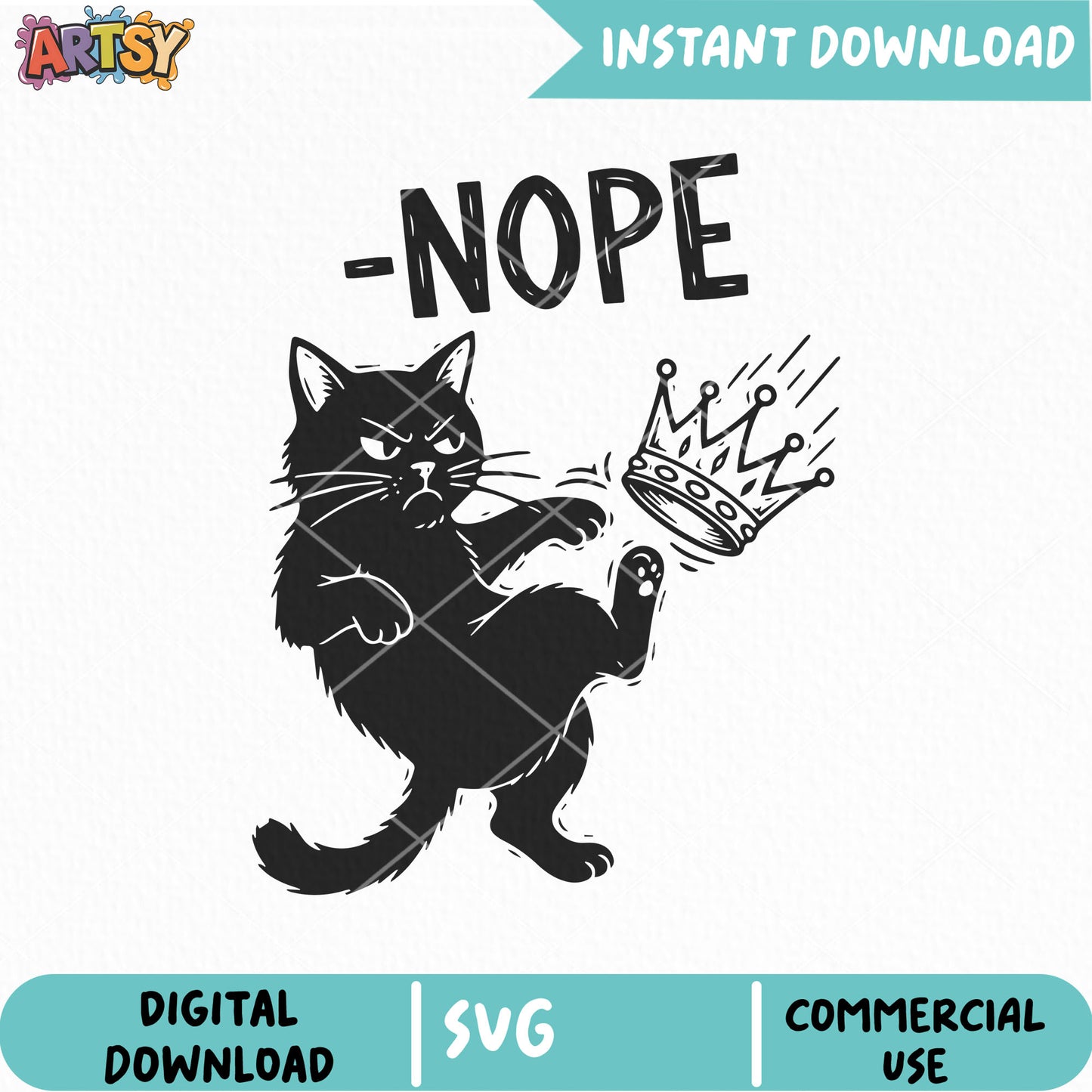 Cat nope king america trump svg, no kings in america svg, trump no king svg