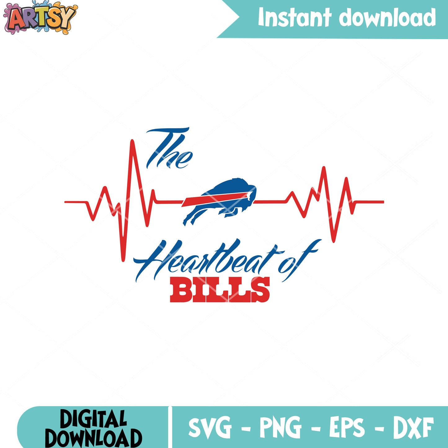 Champion bills heartbeat svg, super bowl svg, buffalo bills svg