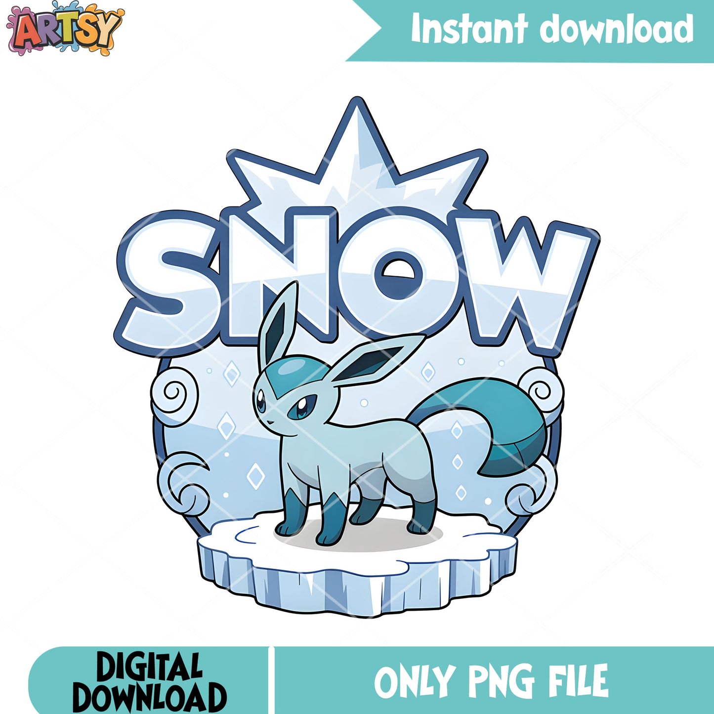 Chibi cute glaceon png, pokemon poster png, pokemon gifts png