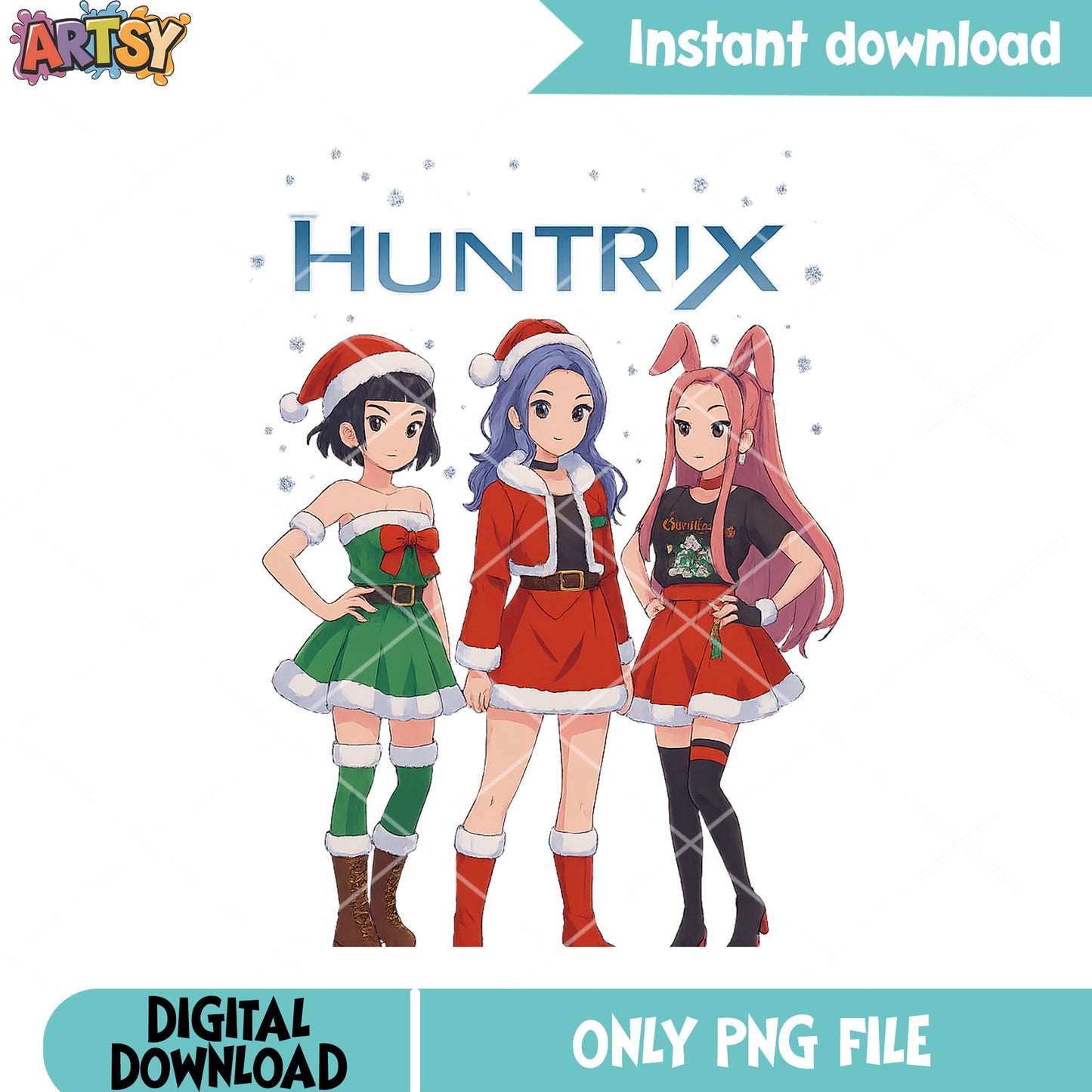 Chibi huntrix costume santa png, kpop demon hunter png, christmas png