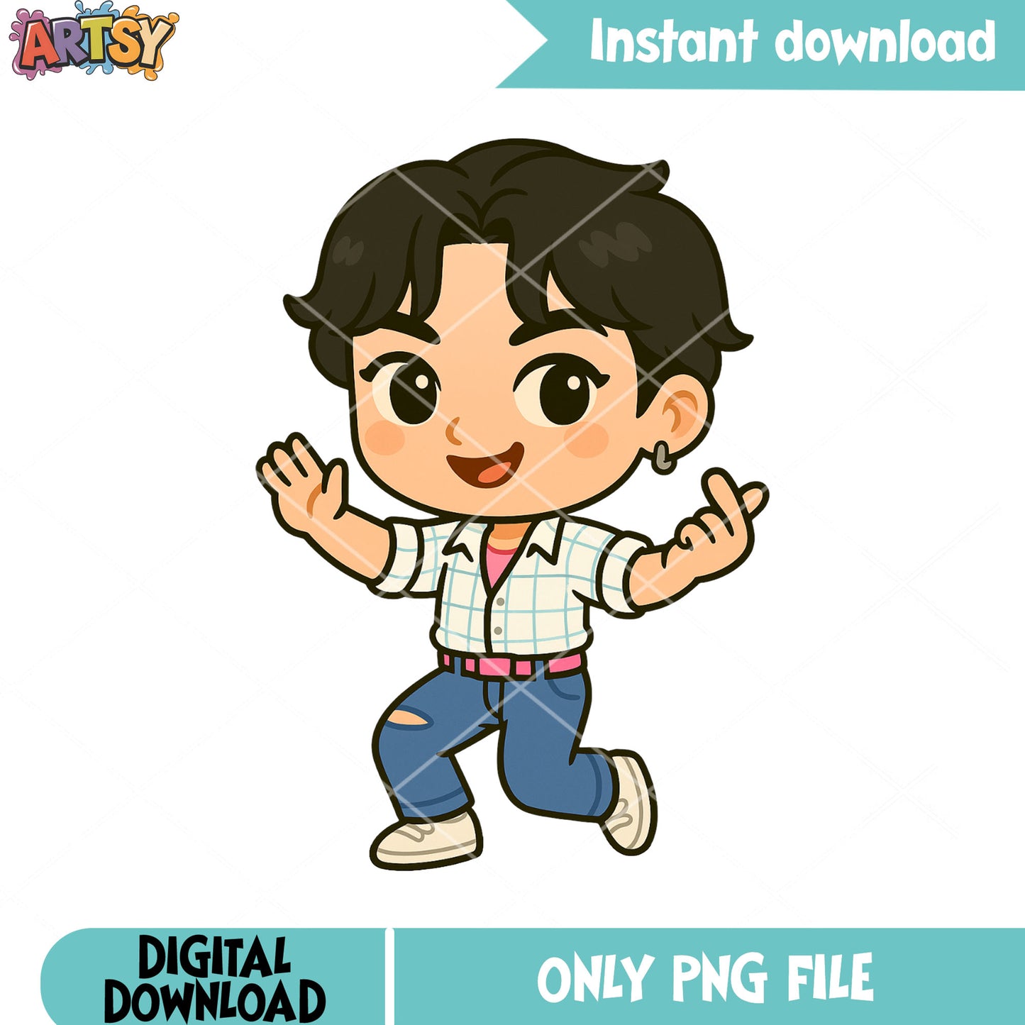 Chibi jinu cheer up png, jinu saja png, love saja boys png