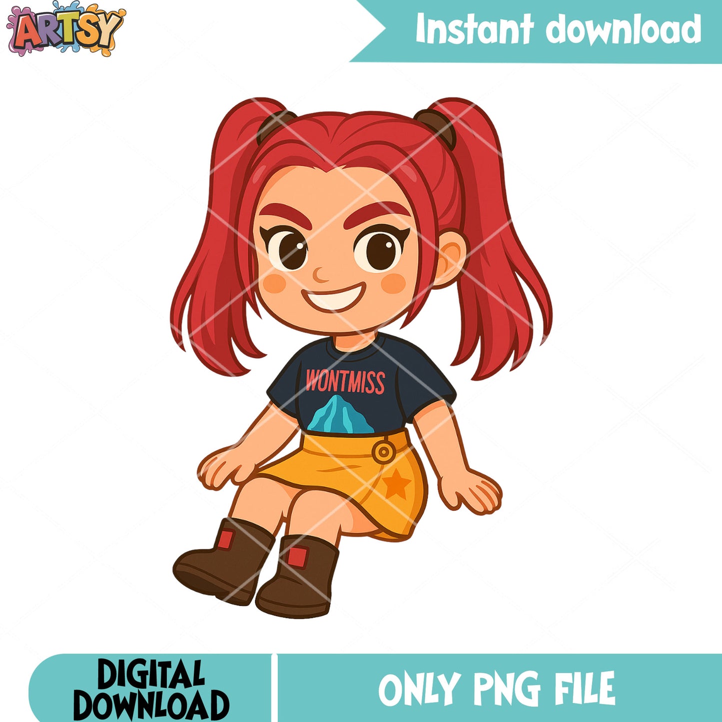 Chibi mira chilling png, mira huntrix png, huntrix kpop png