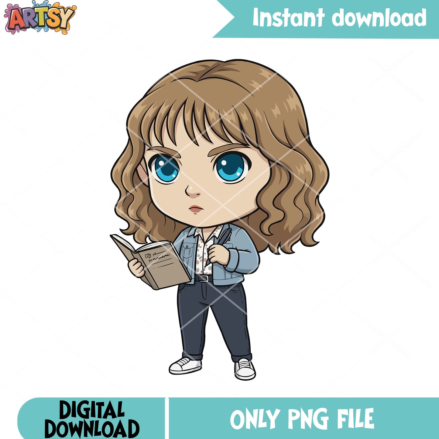 Chibi nancy wheeler png, stranger things png, netflix series png