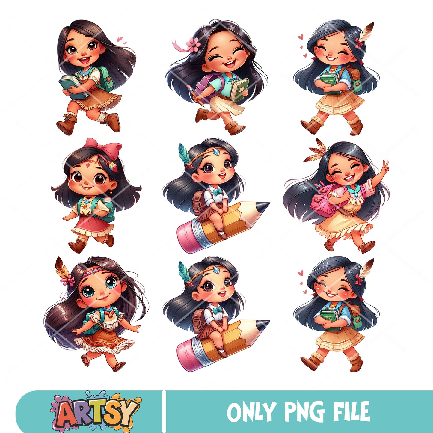 Chibi rebecca rolfe school png bundle, rebecca rolfe png, back to school png