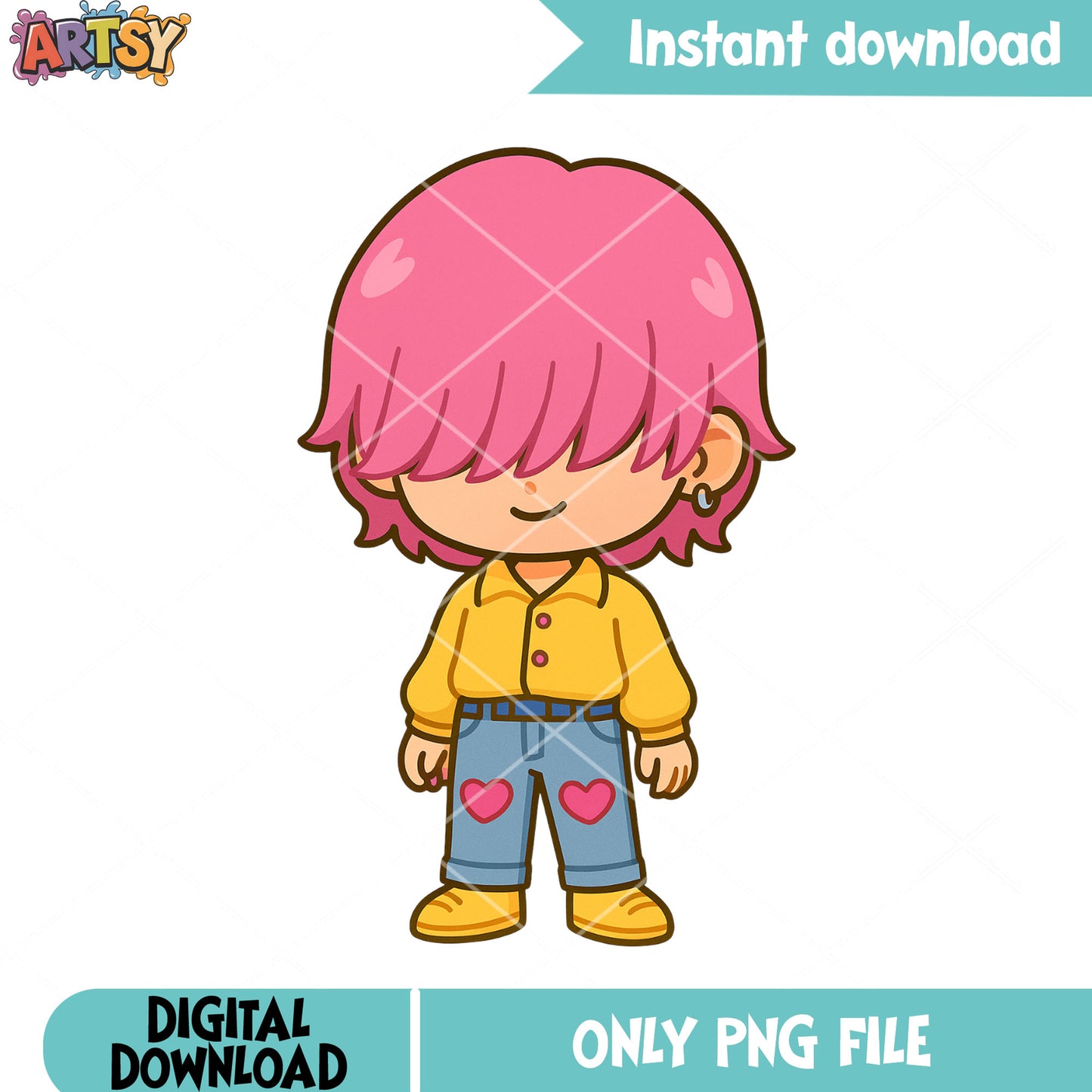 Chibi romance mystery style png, romance saja png, kpop saja png