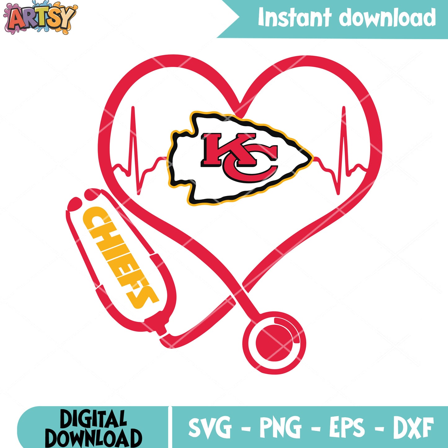 Chief doctor love for football svg, afc west svg, kc chiefs svg