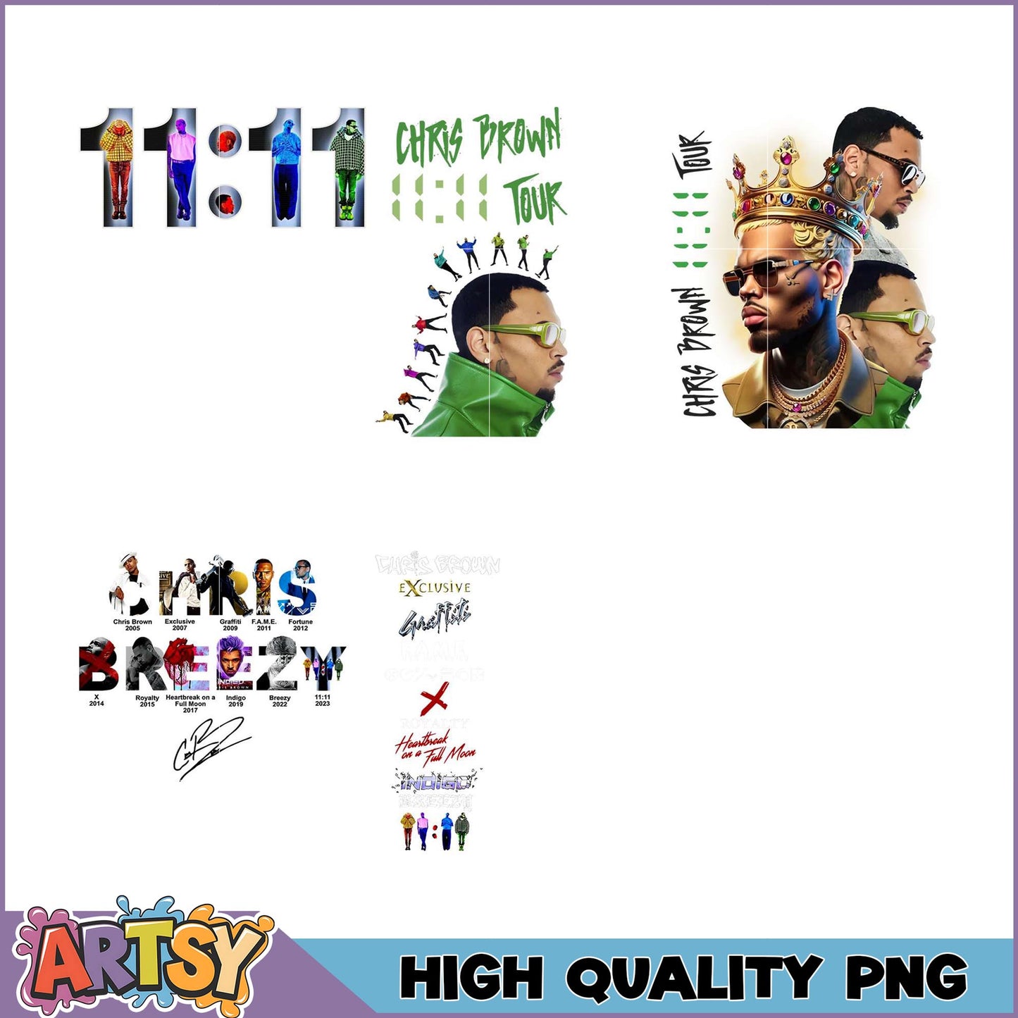 Chris Brown 1111 Tour PNG Bundle High Quality