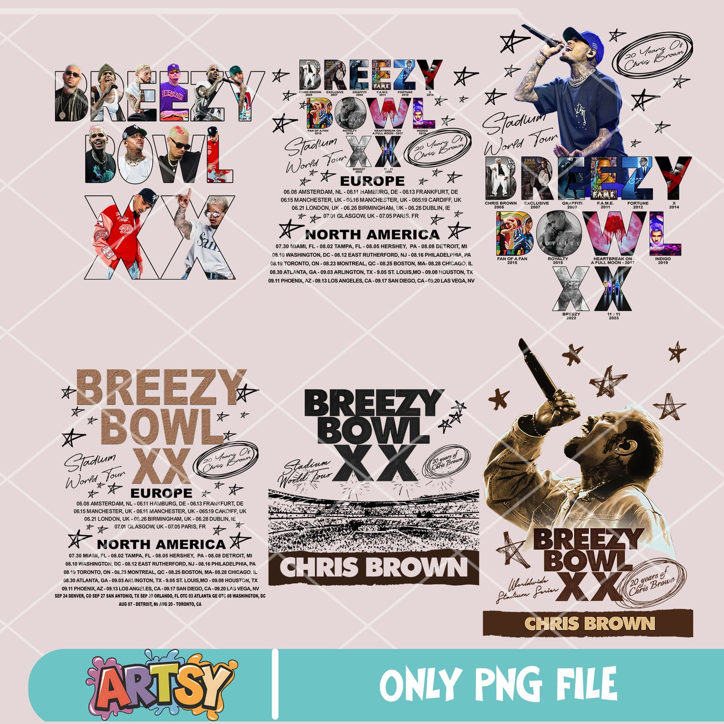 Chris Brown Breezy XX png bundle, Chris Brown Tour png, Breezy Bowl png