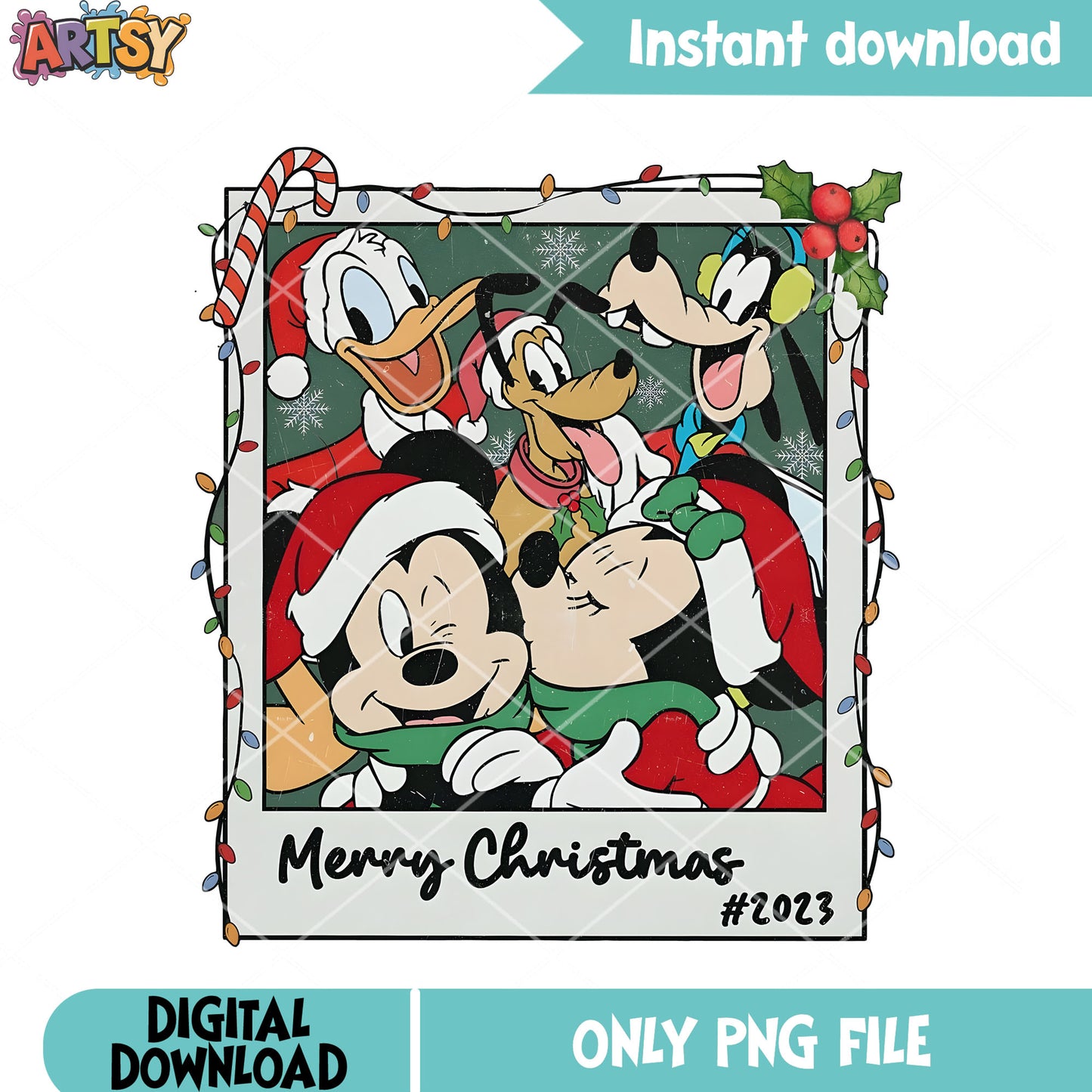 Christmas 2023 mickey and friends png, donald duck png, christmas png