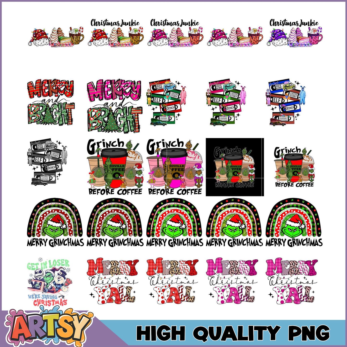 Christmas Grinch & Movie PNG Bundle High Quality