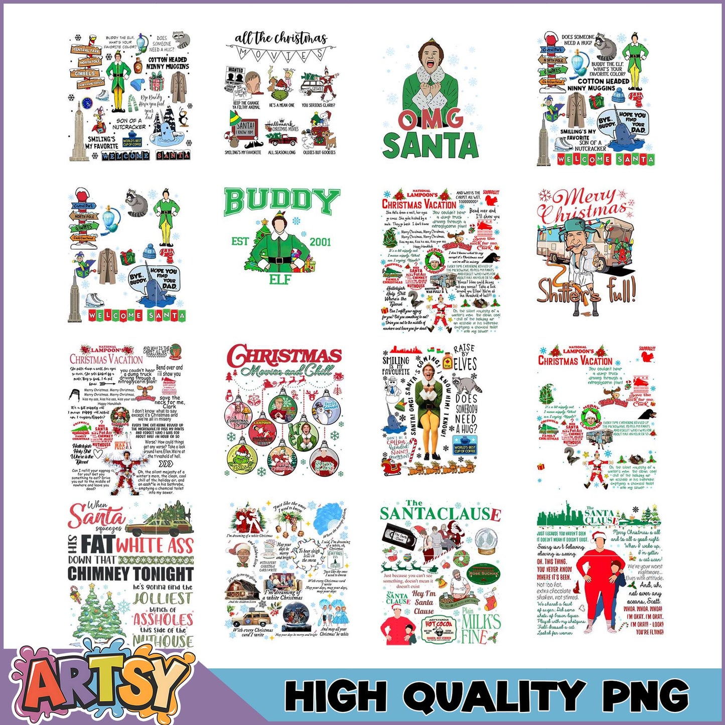 Christmas Movie Quotes PNG Bundle High Quality