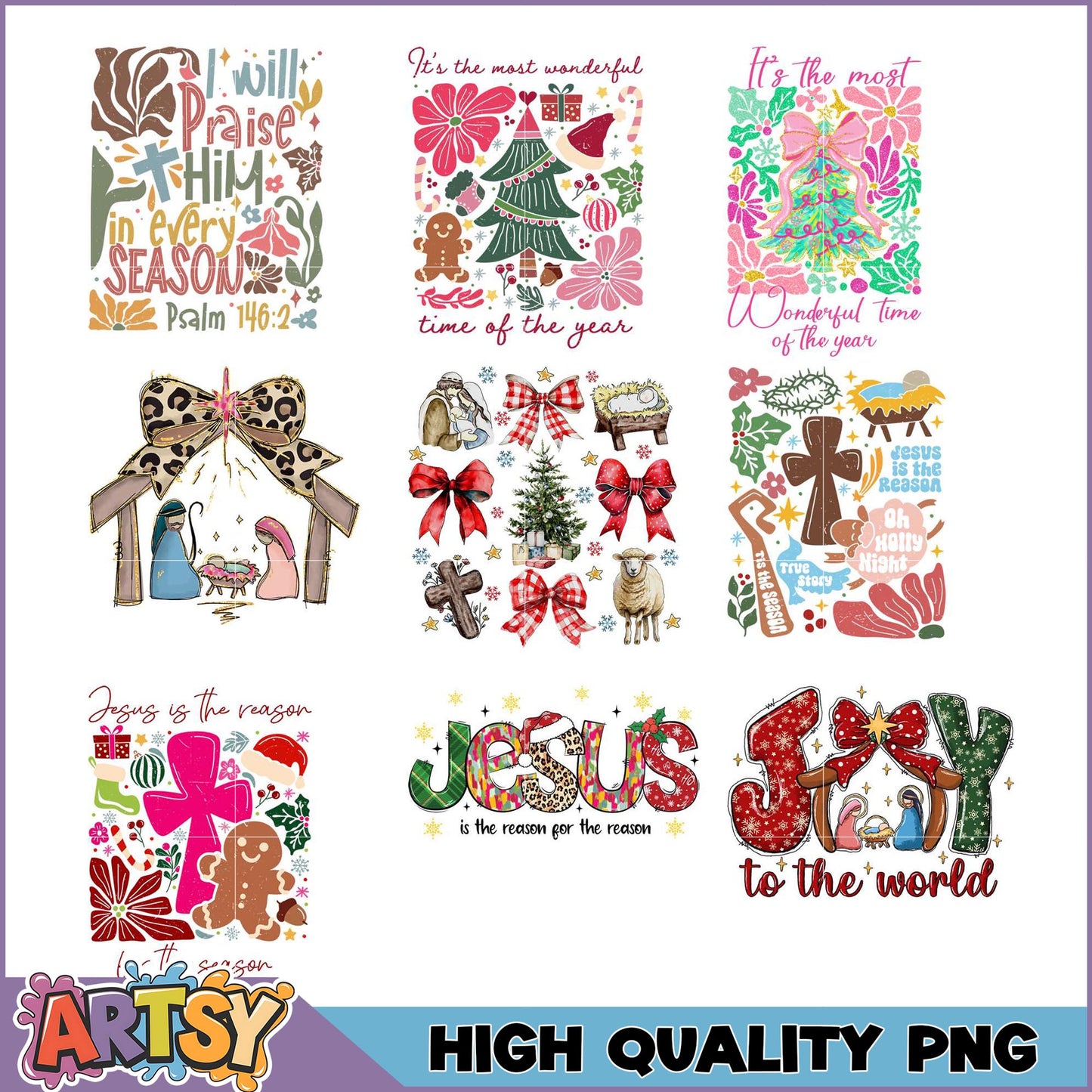 Christmas PNG Bundle Religious Designs