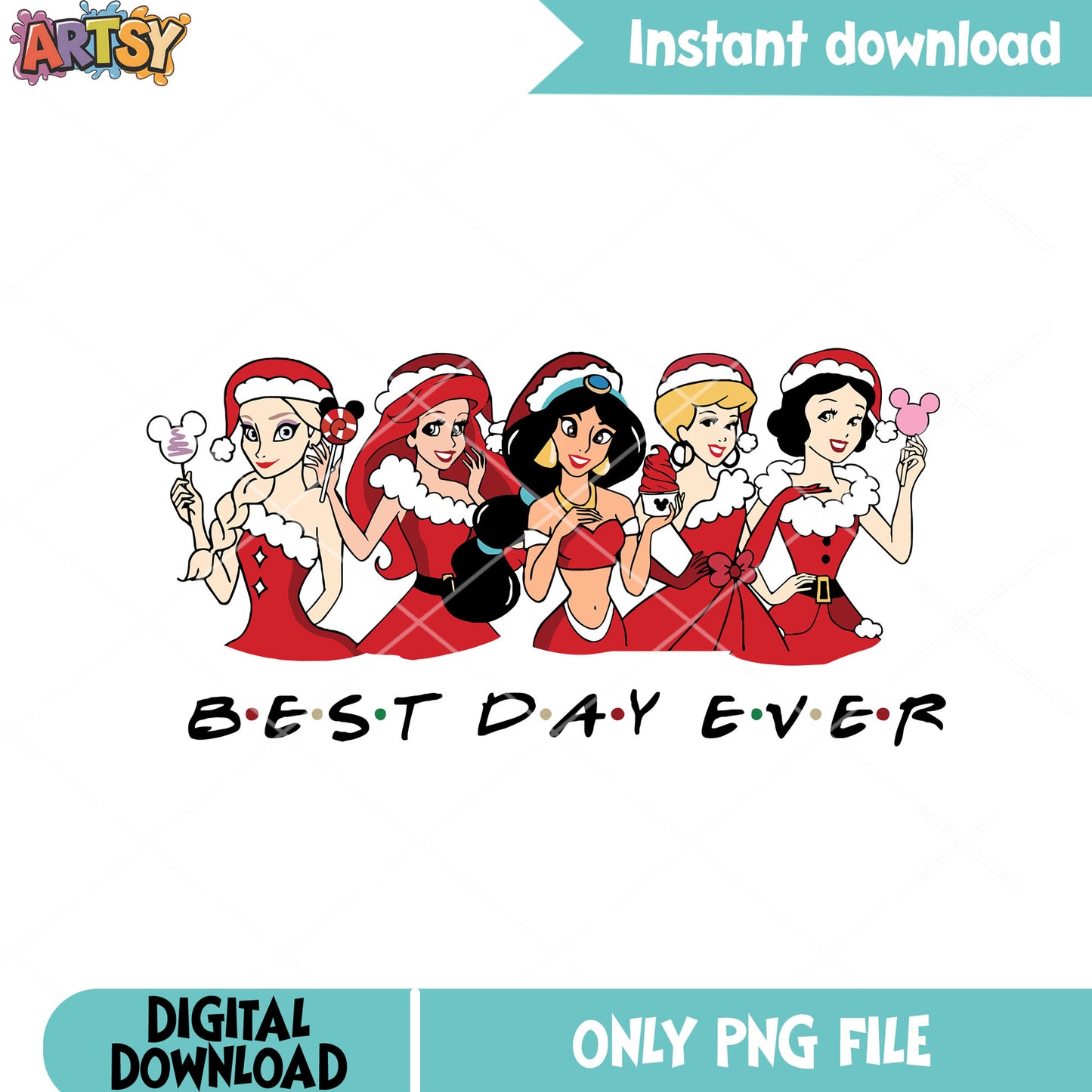 Christmas besties elsa png, friends style png, disney funny png