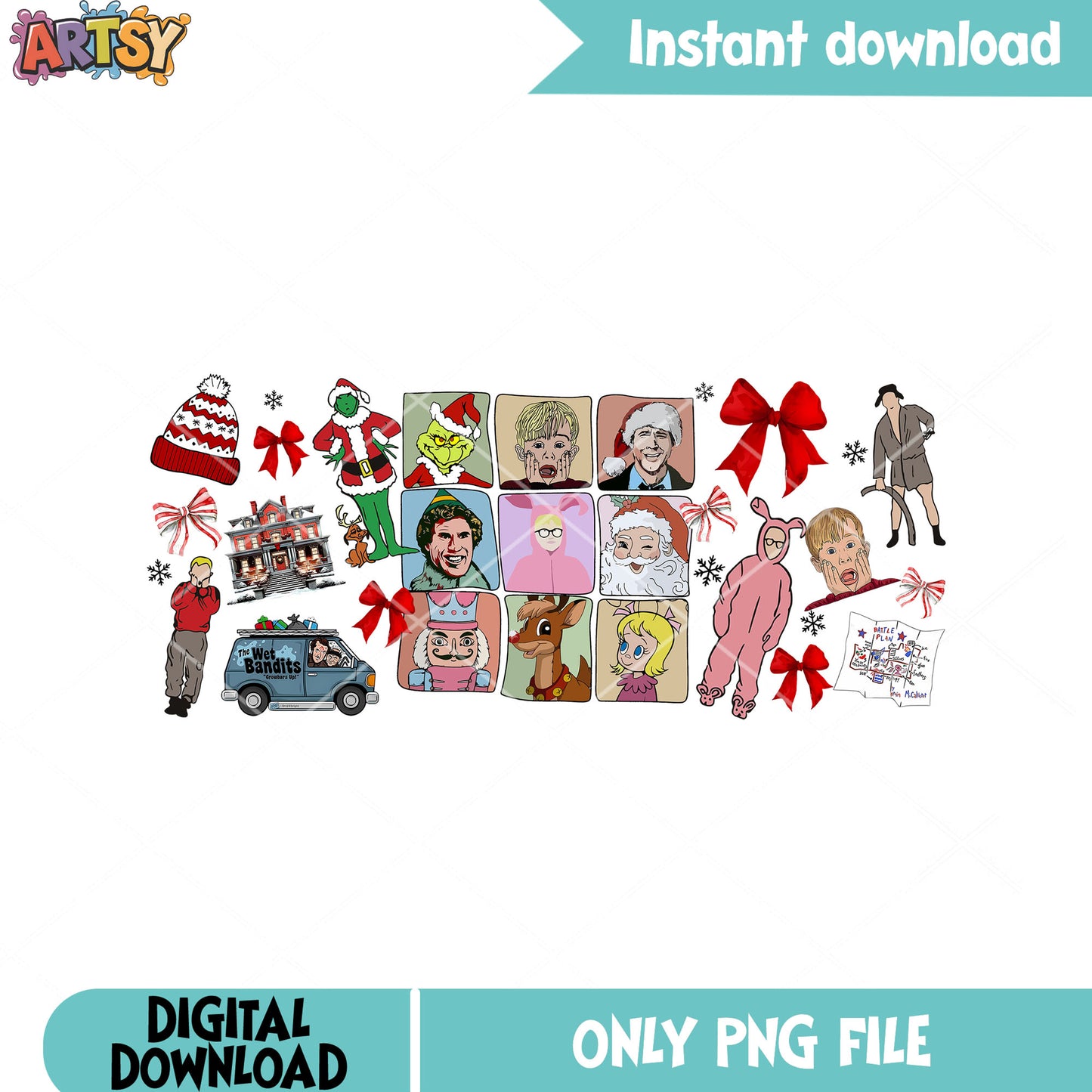 Christmas characters santa png, christmas movies png, merry xmas png
