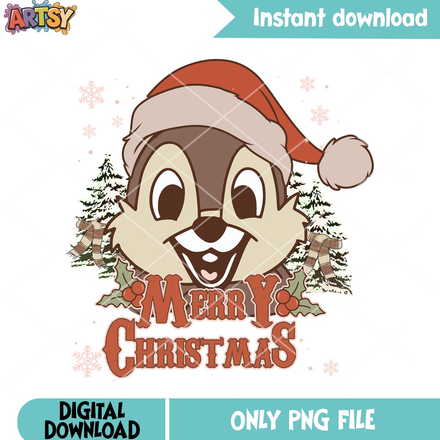 Christmas chip character png, xmas squirt png, disney christmas png