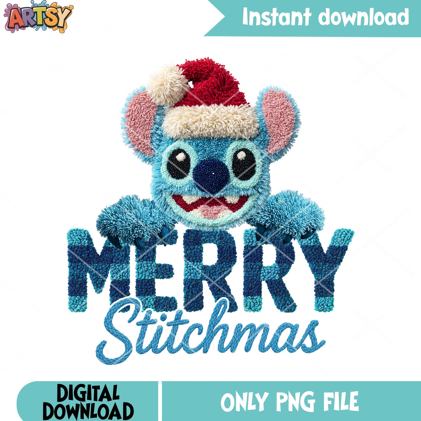 Christmas disney character png, merry christmas png, stitch png