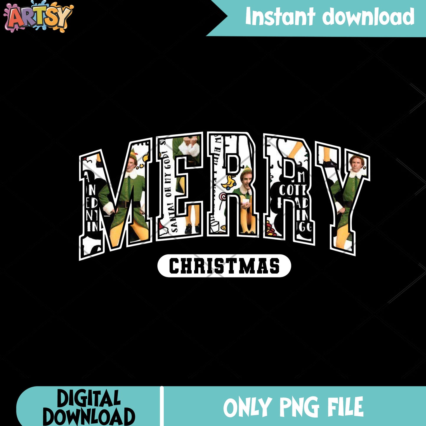 Christmas elf movie png, buddy the elf png, merry christmas png