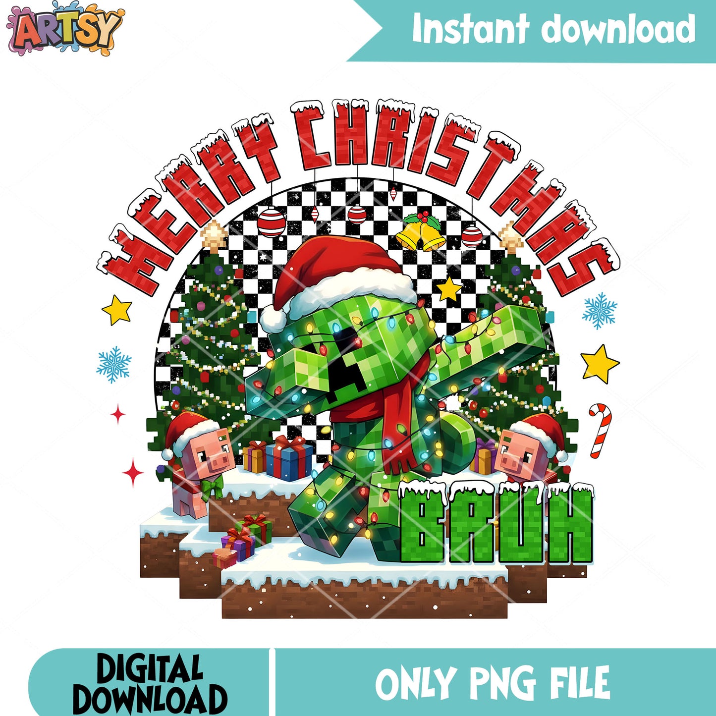 Christmas gifts creeper png, santa hat png, mojang studios png
