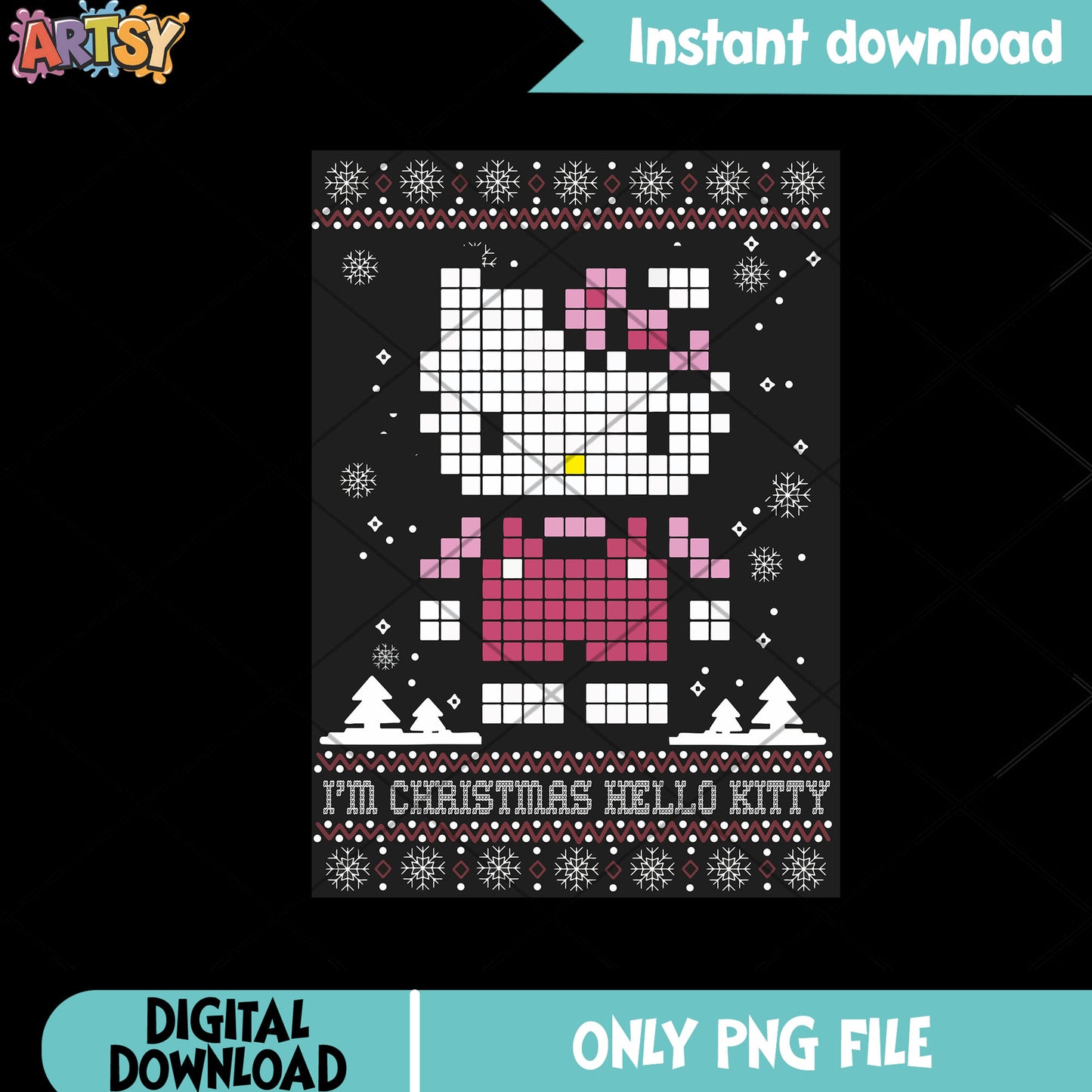 Christmas gifts for kids png, hello kitty png, christmas cards png