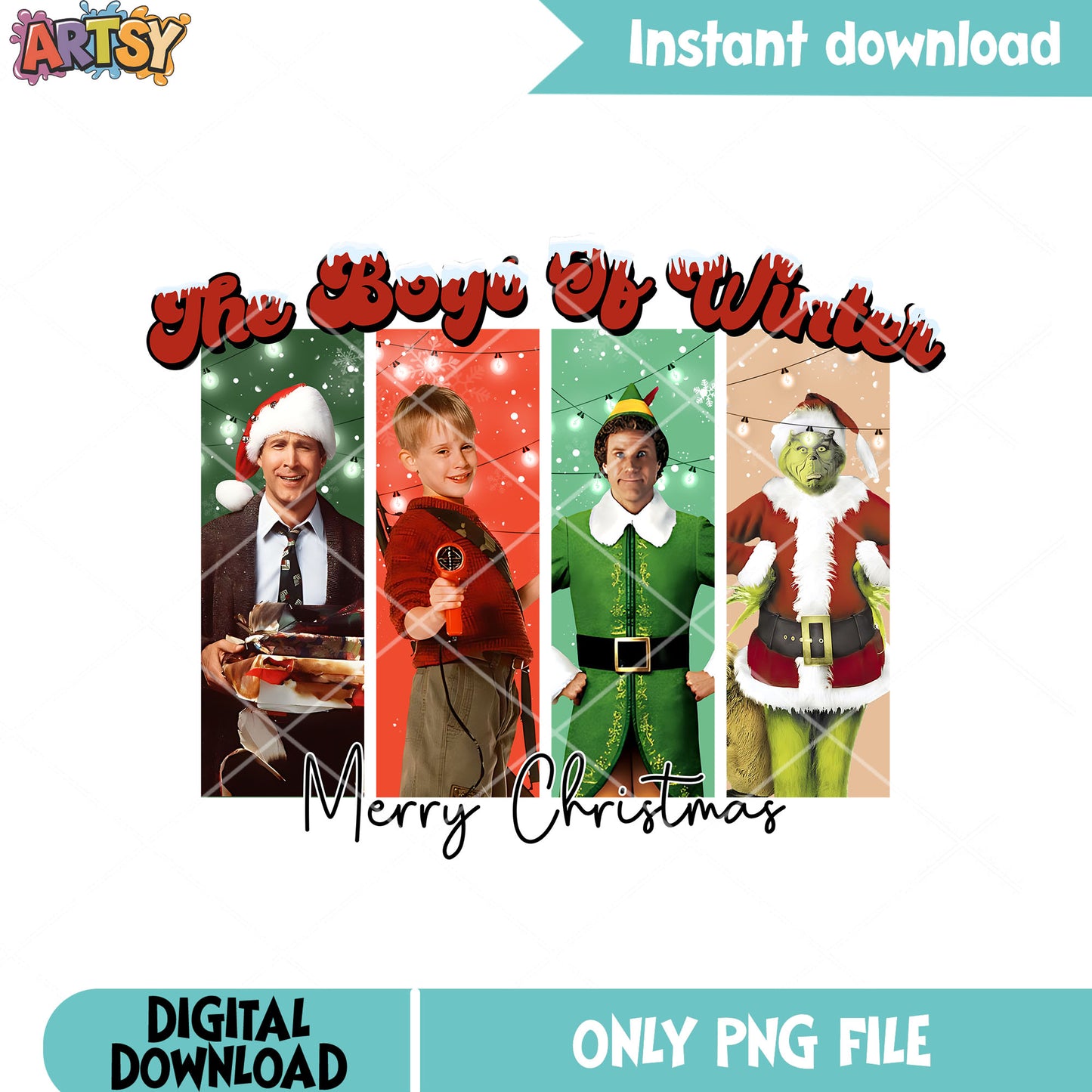 Christmas is ready for boys png, the grinch png, christmas movie png