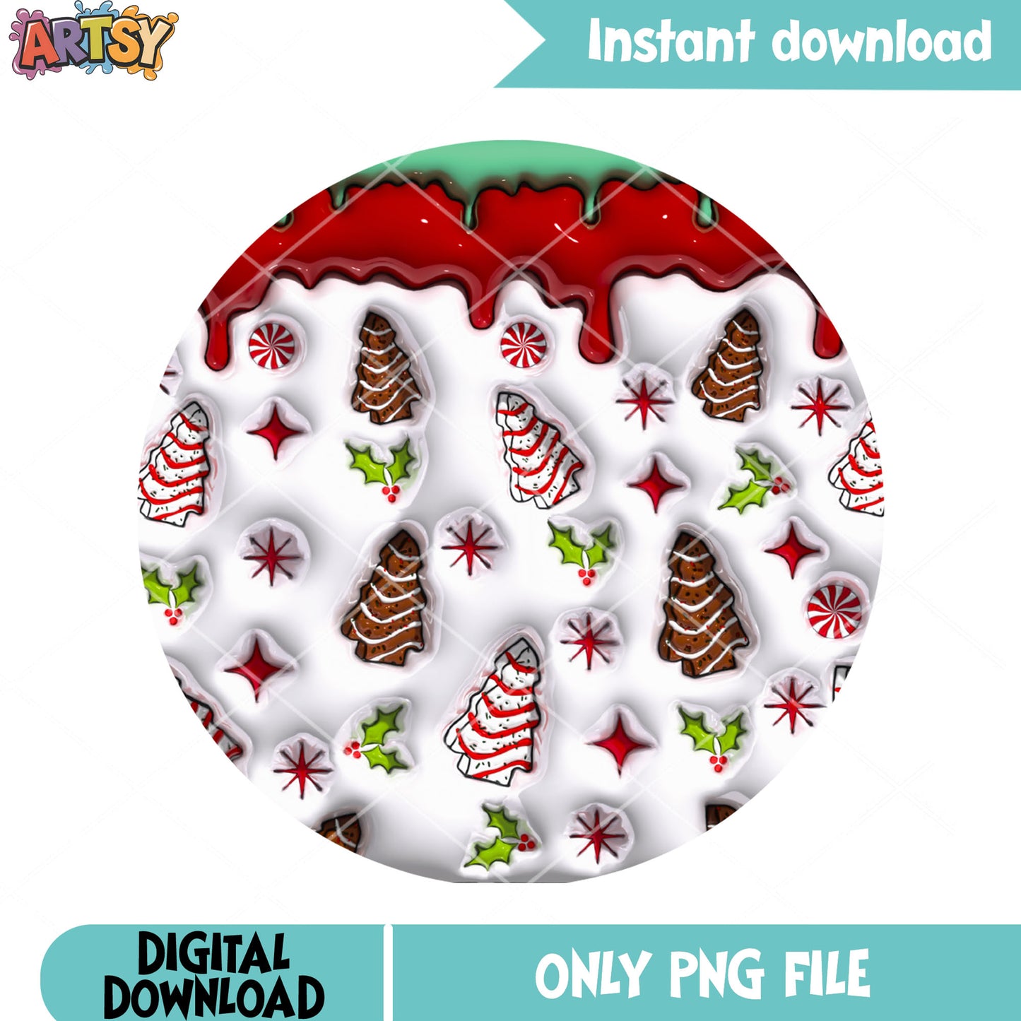 Christmas tree cakes png, cake white christmas png, holly decor png - Copy