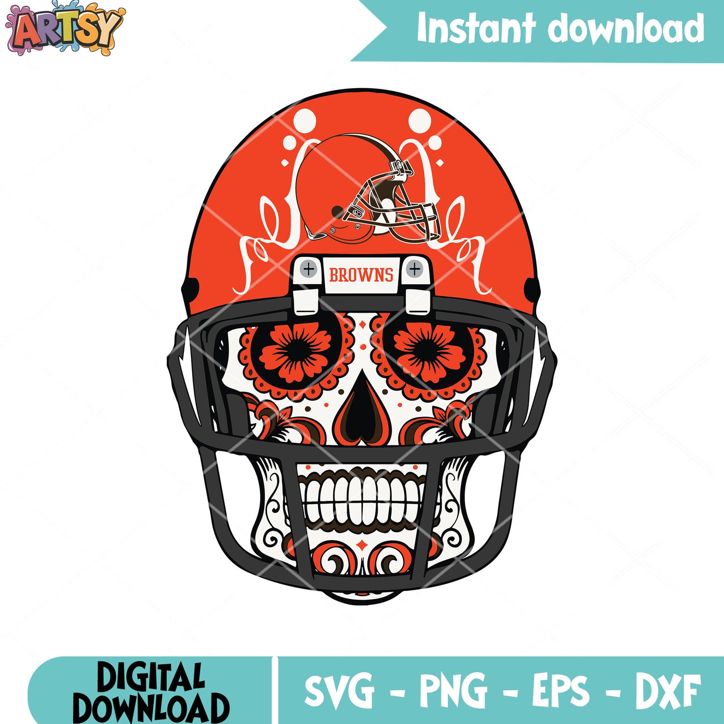 Cleveland hat svg, mexican dead day skull svg, cleveland browns svg