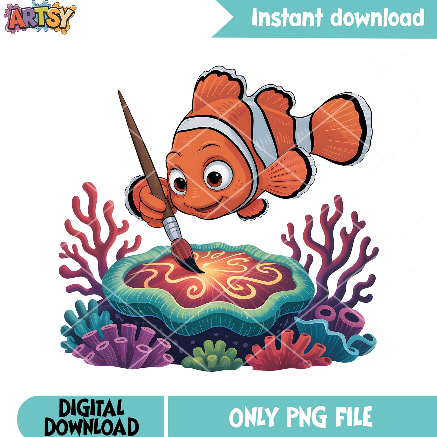 Clownfish nemo poster png, Clownfish nemo png, poster nemo png