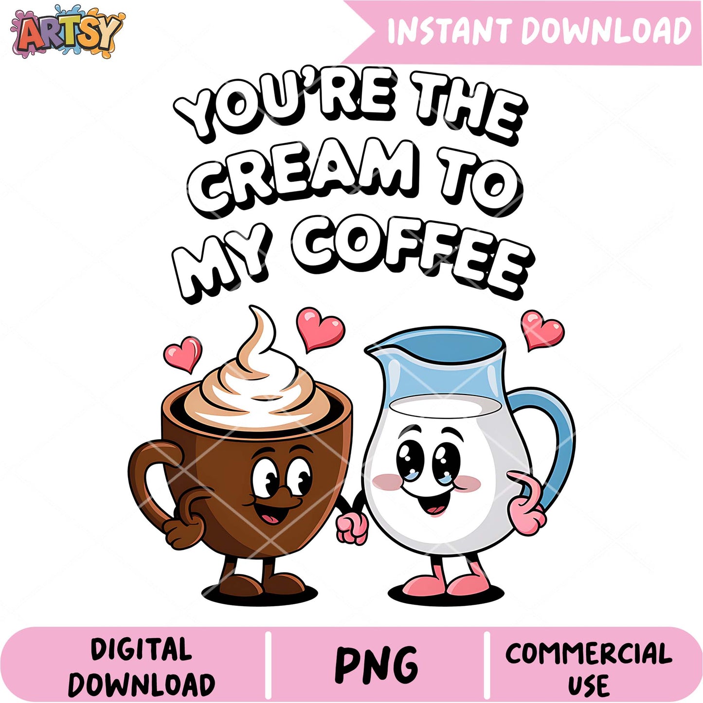 Coffee Cream PNG Sublimation Design