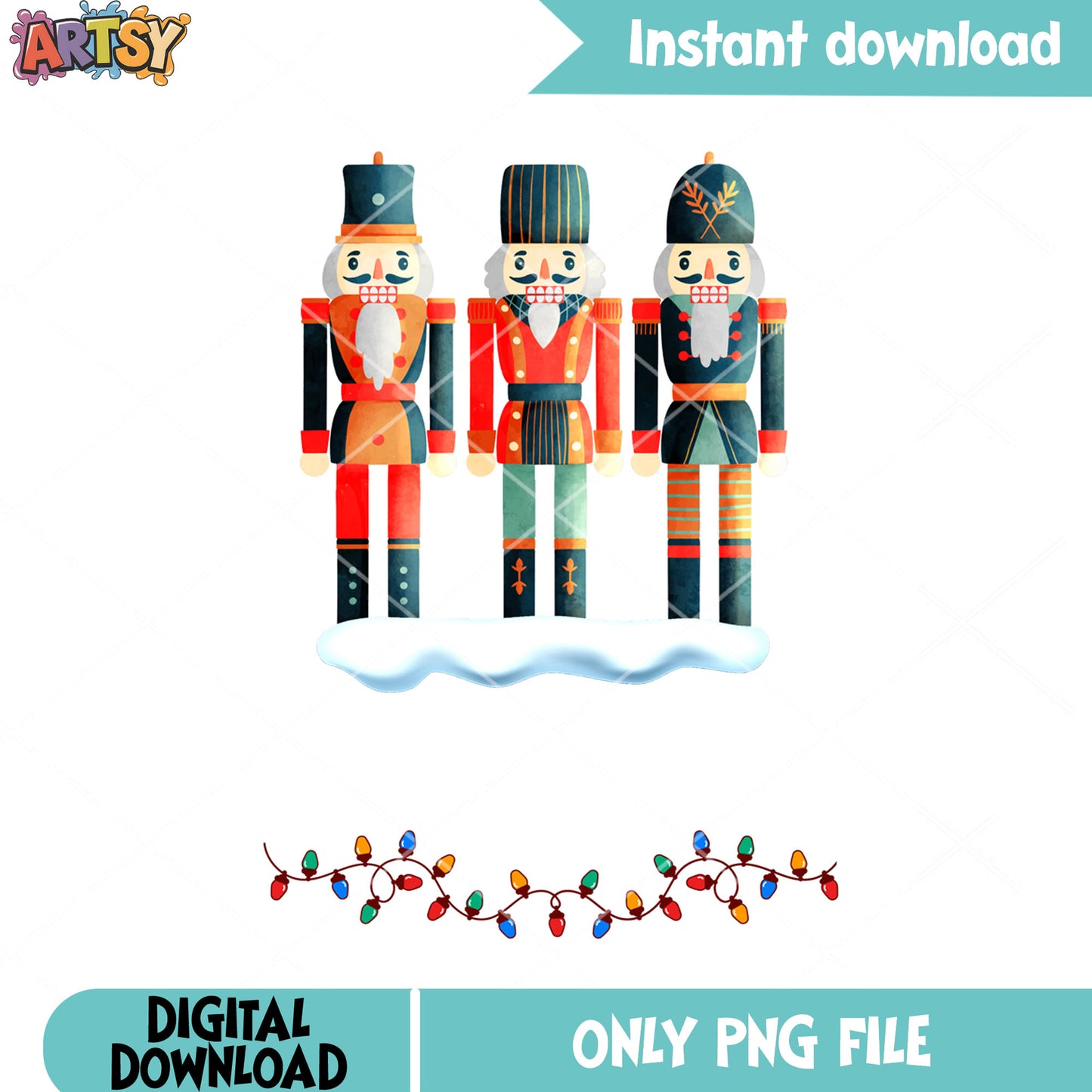 Cold christmas nutcracker png, christmas lights png, tin soldier png