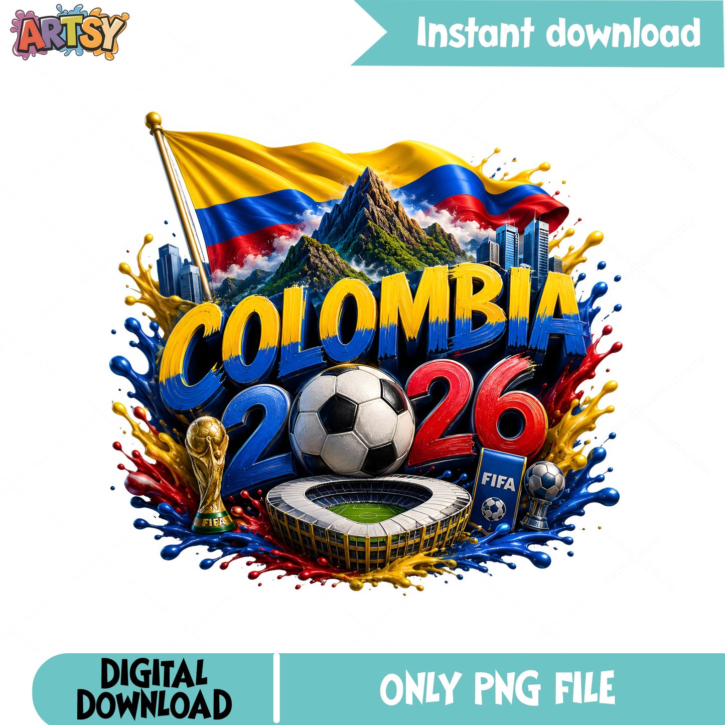 Colombia 2026 World Cup PNG, Colombia Soccer PNG, Football PNG