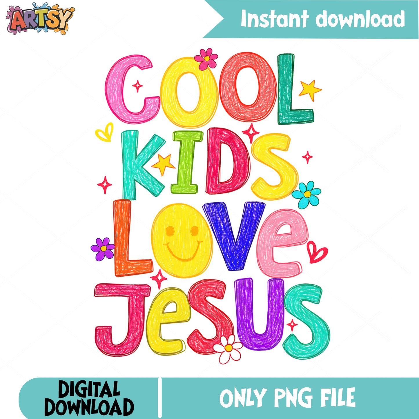 Cool Kids Love Jesus PNG, Christian Kids Shirt PNG, Faith PNG