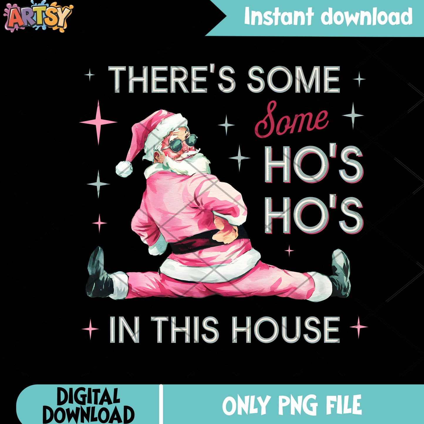 Cool christmas pink santa png, santa claus png, christmas vibes png