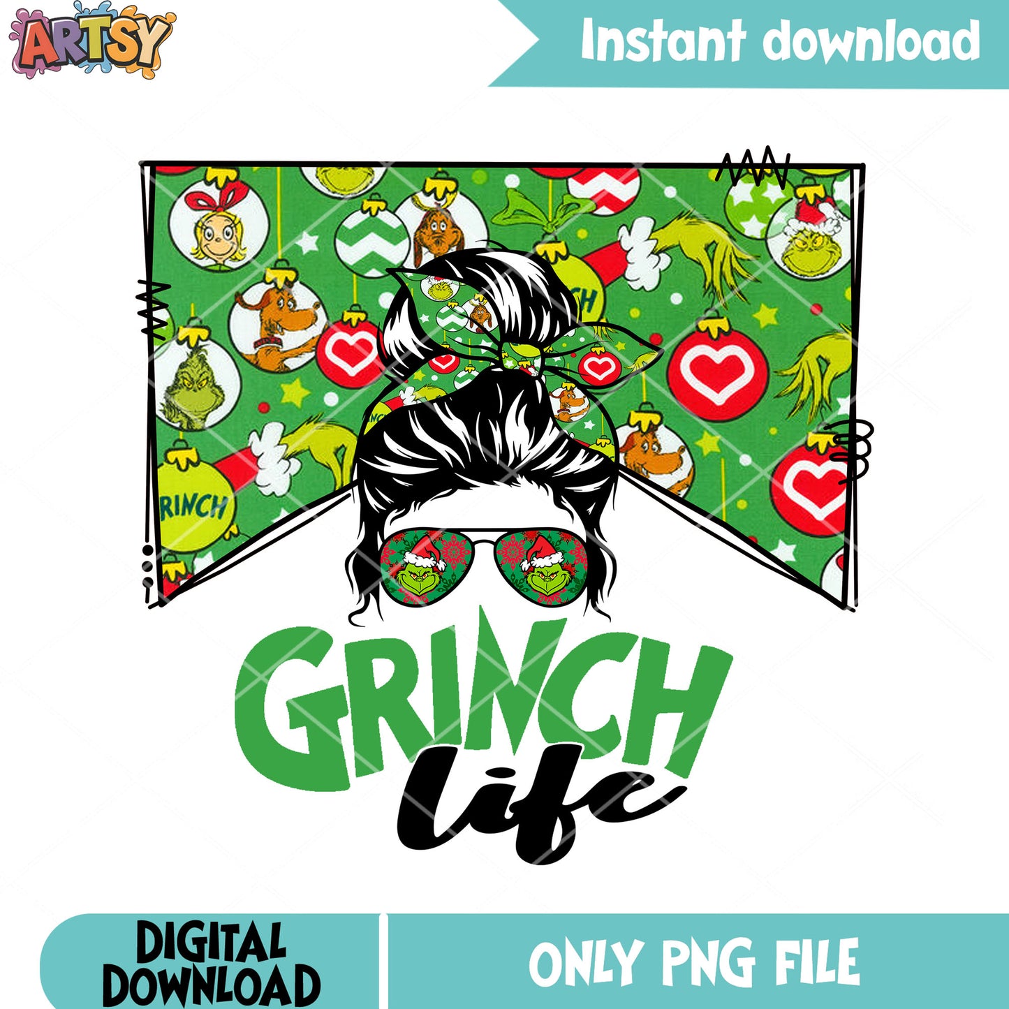 Cool girl grinch png, merry grinchmas png, grinch hand png