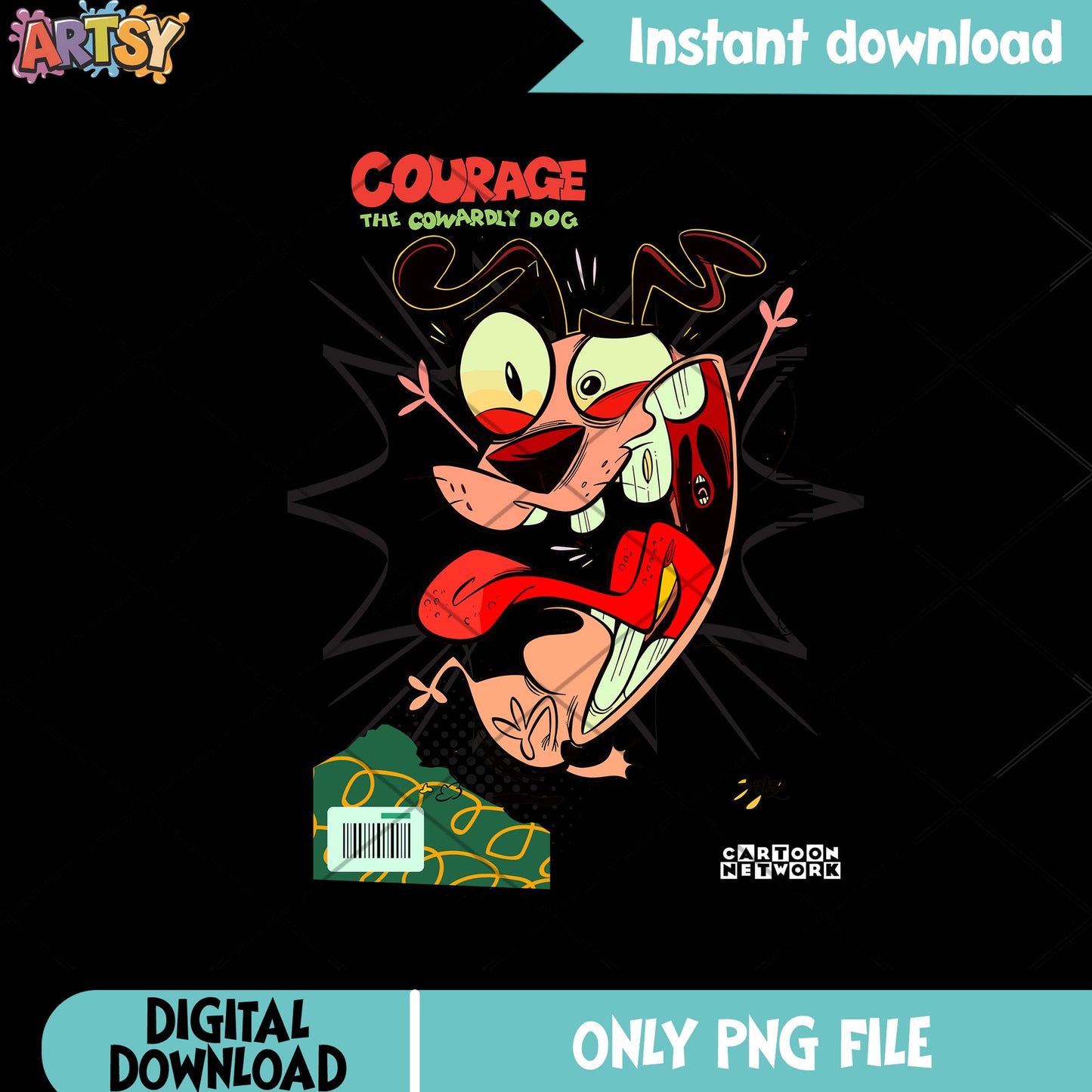 Courage png, Cowardly Dog png, 90s cartoon png