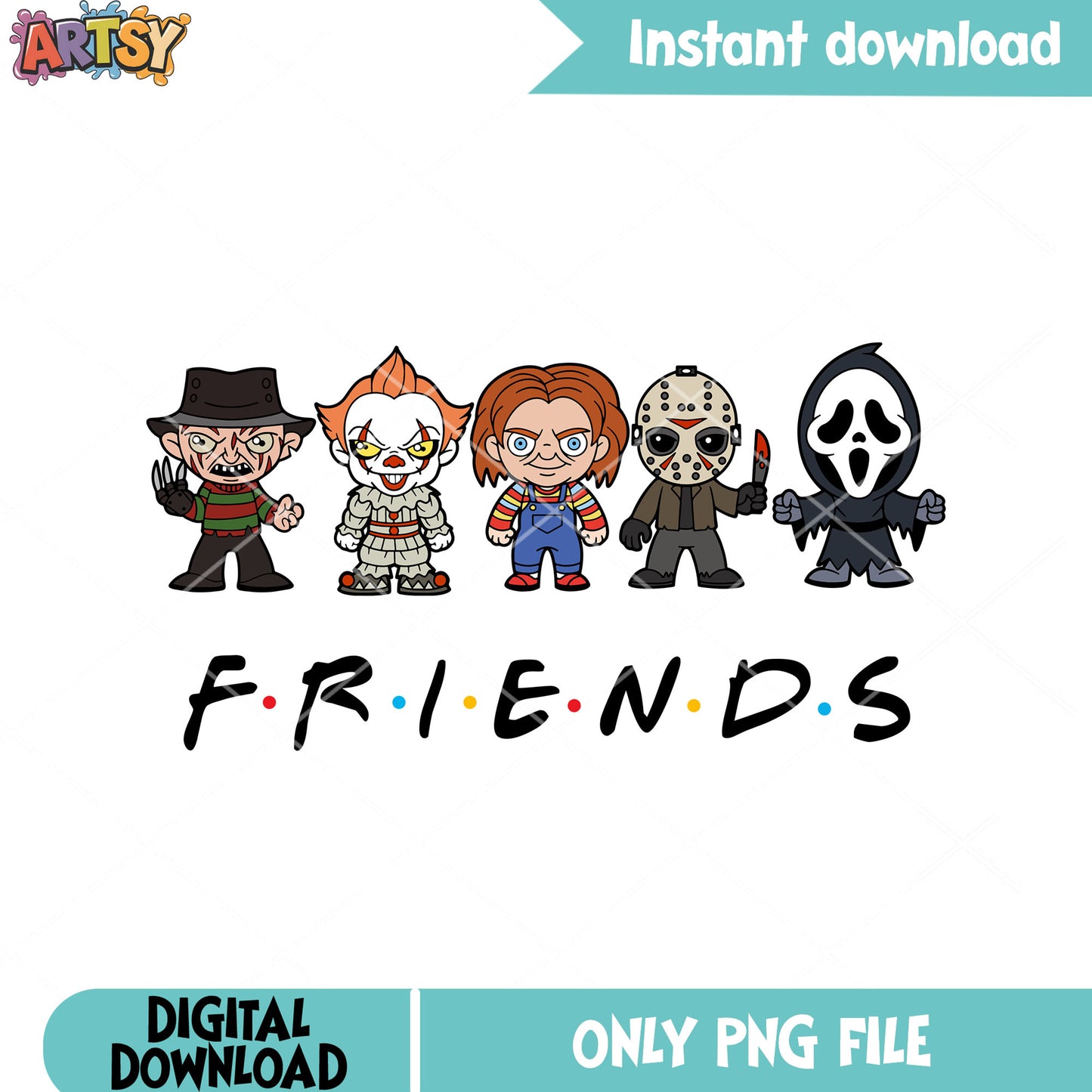 Creepy christmas friends png, freddy krueger png, jason voorhees png