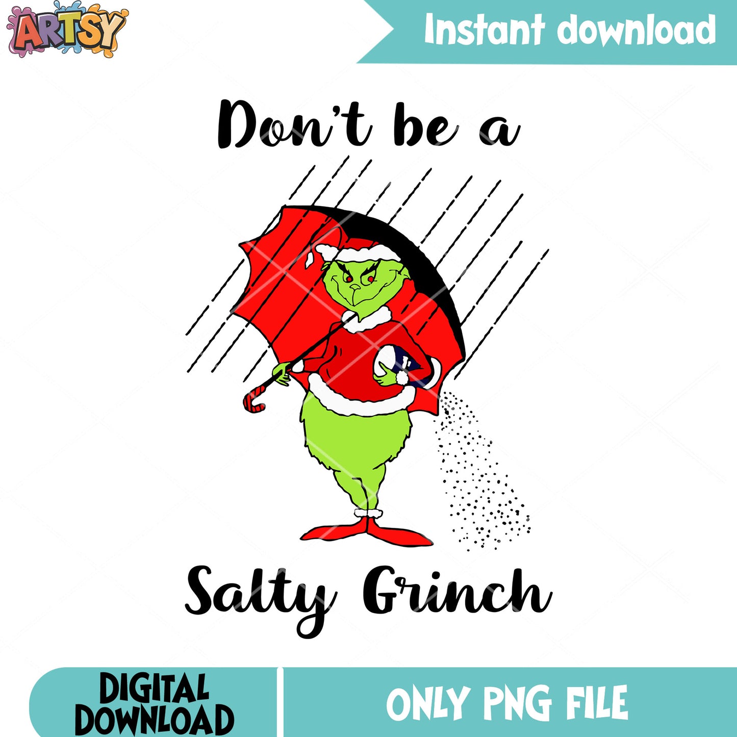 Creepy salty monster png, santa costume png, green monster png